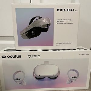 Oculus Quest 2 with Extended Battery, Knuckle Grips, Lens Protector & Cover